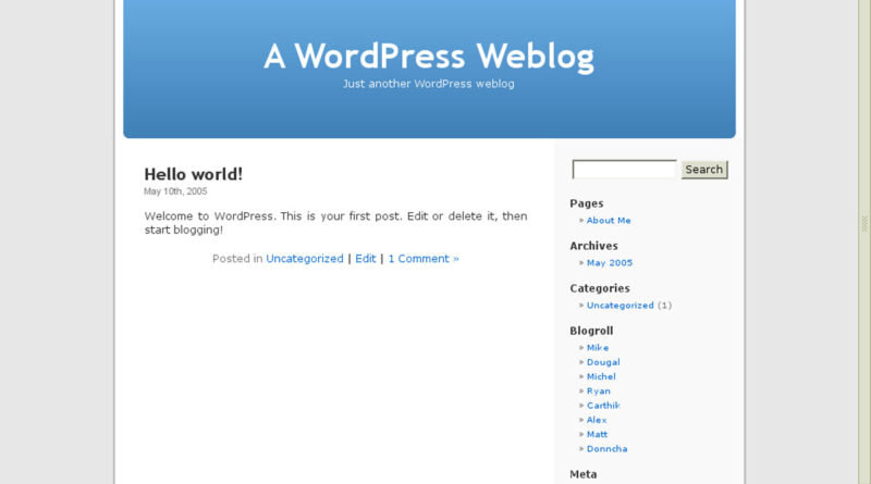 wordpress page template